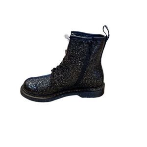 Dr. Martens 1460 Junior Kids Black Glitter Lace Up Boots Size 6 Big Girls